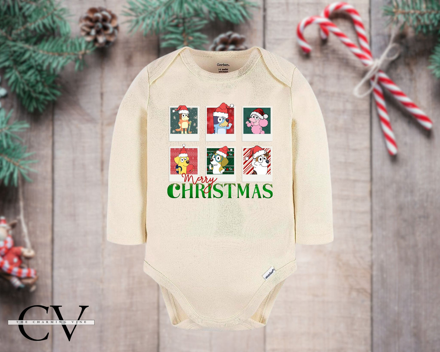 Bluey & Friends Christmas Baby Onesie