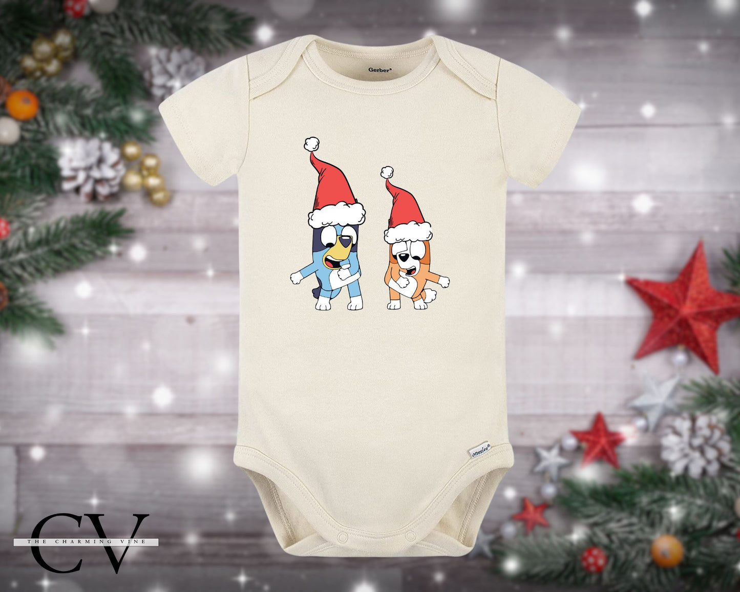 Bluey & Bingo Christmas Baby Onesie