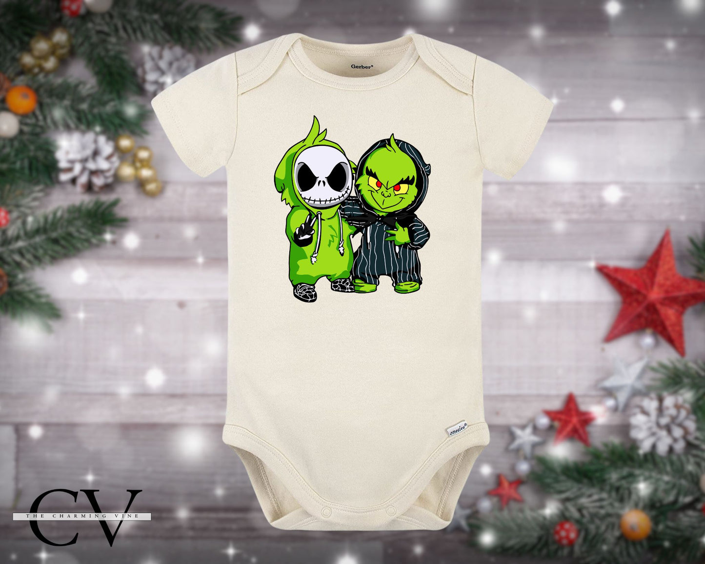 Jack & Grinch Best Friends Christmas Baby Onesie