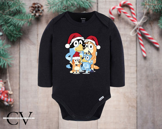 Bluey Family Christmas Baby Onesie
