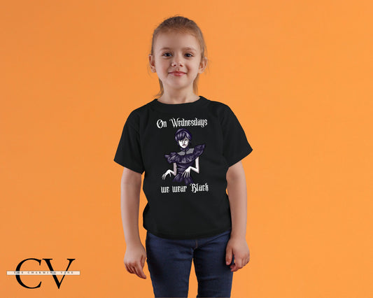 On Wednesdays We Wear Black Kids Shirt
