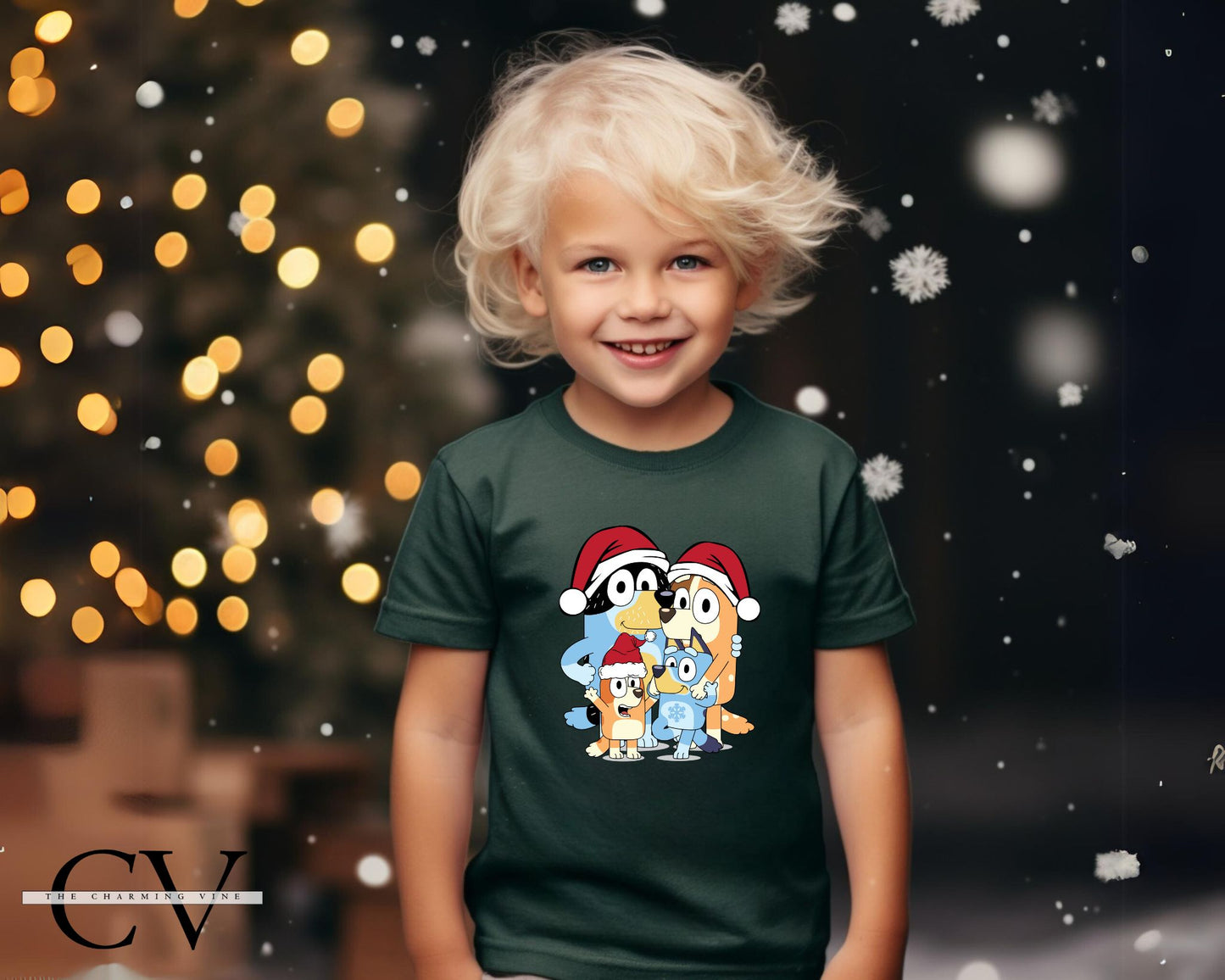 Bluey Family Christmas Kids Shirt