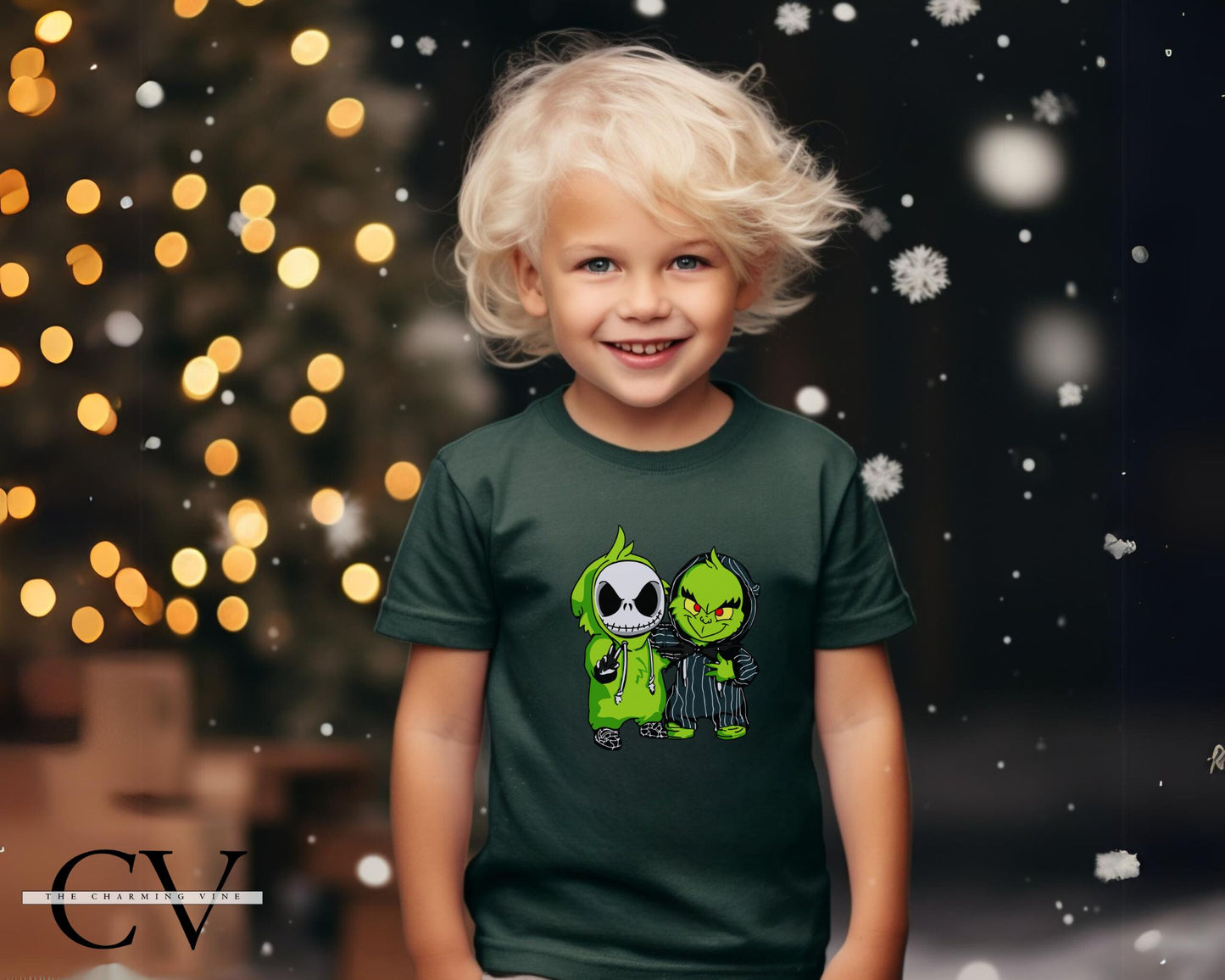 Jack & Grinch Best Friends Christmas Kids Shirt