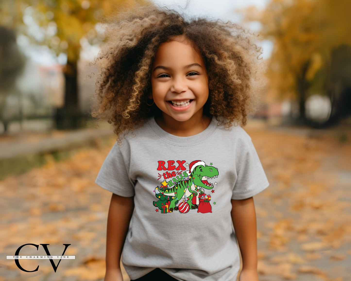 Rex the Halls Christmas Kids Shirt