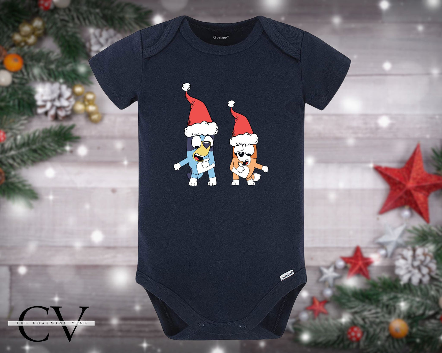 Bluey & Bingo Christmas Baby Onesie