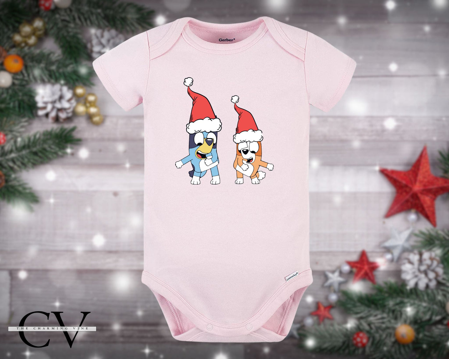 Bluey & Bingo Christmas Baby Onesie