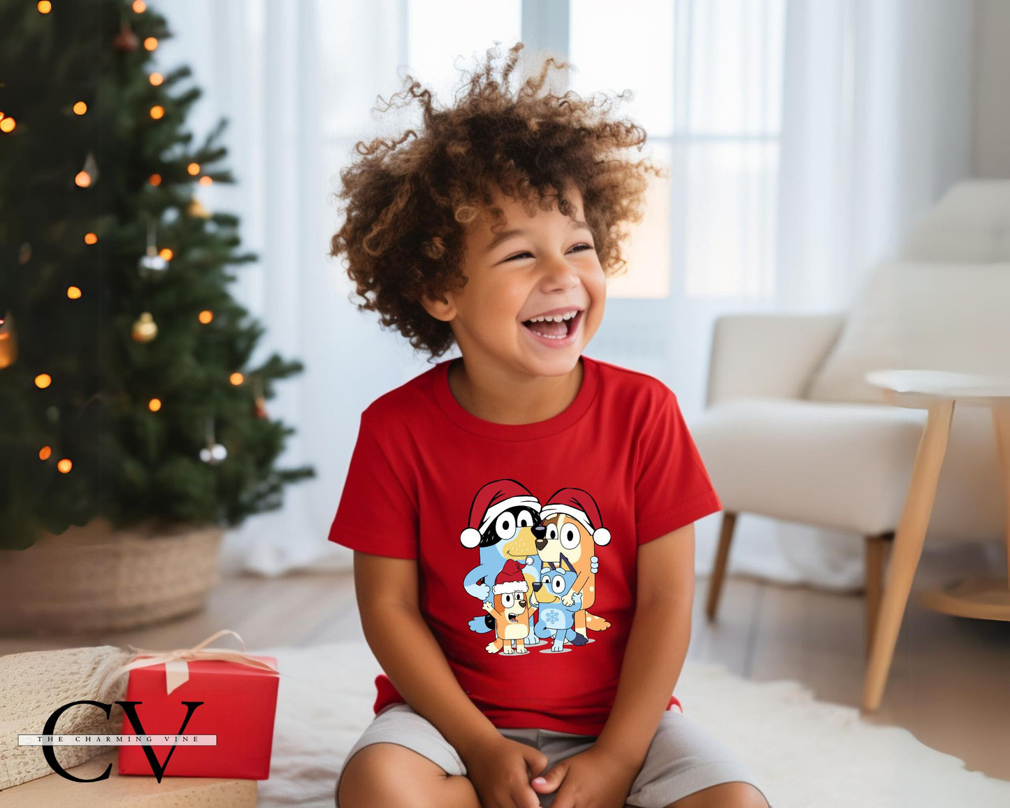 Bluey Family Christmas Kids Shirt
