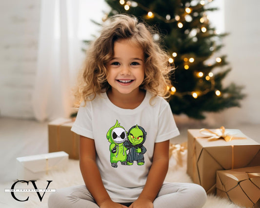 Jack & Grinch Best Friends Christmas Kids Shirt