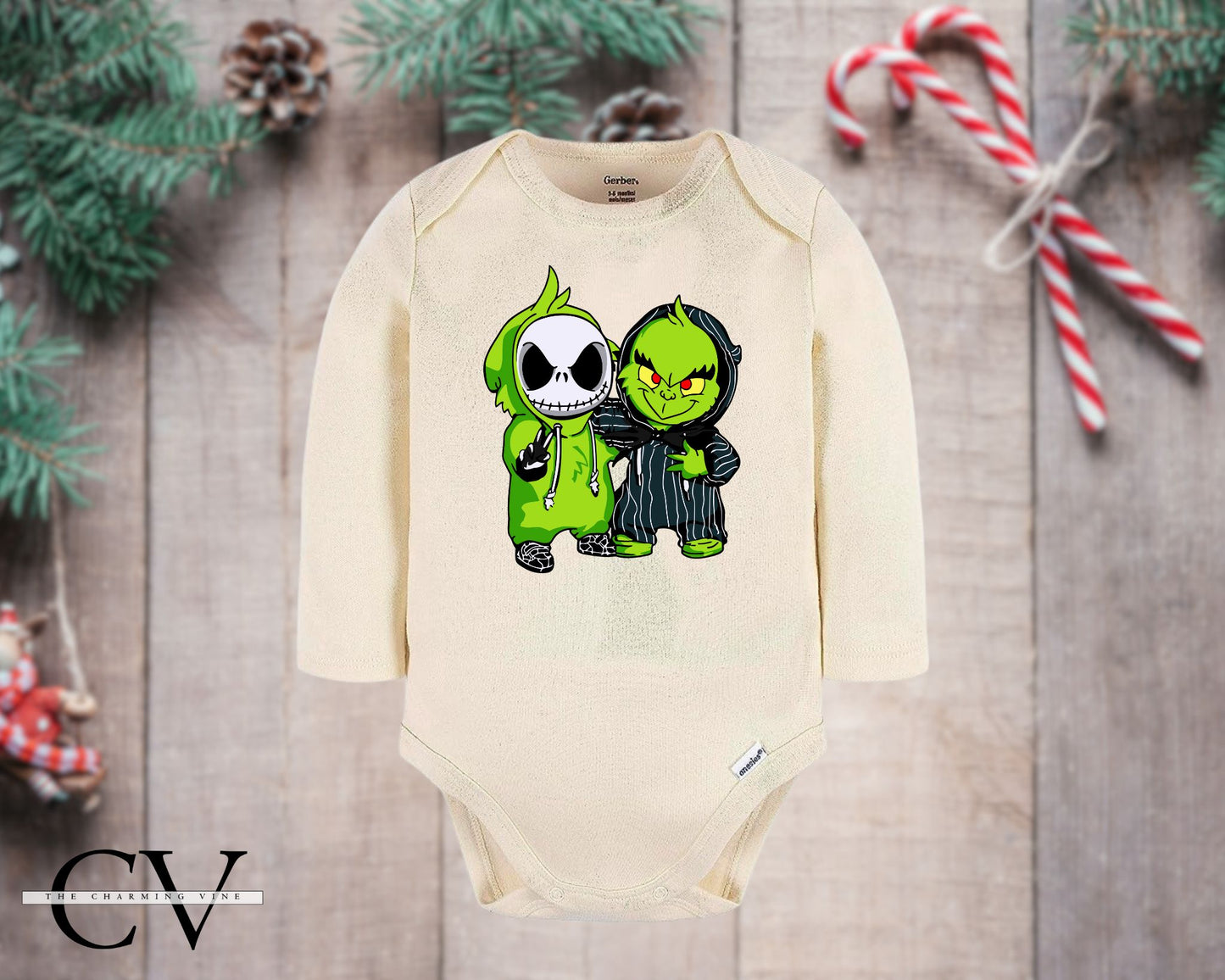 Jack & Grinch Best Friends Christmas Baby Onesie