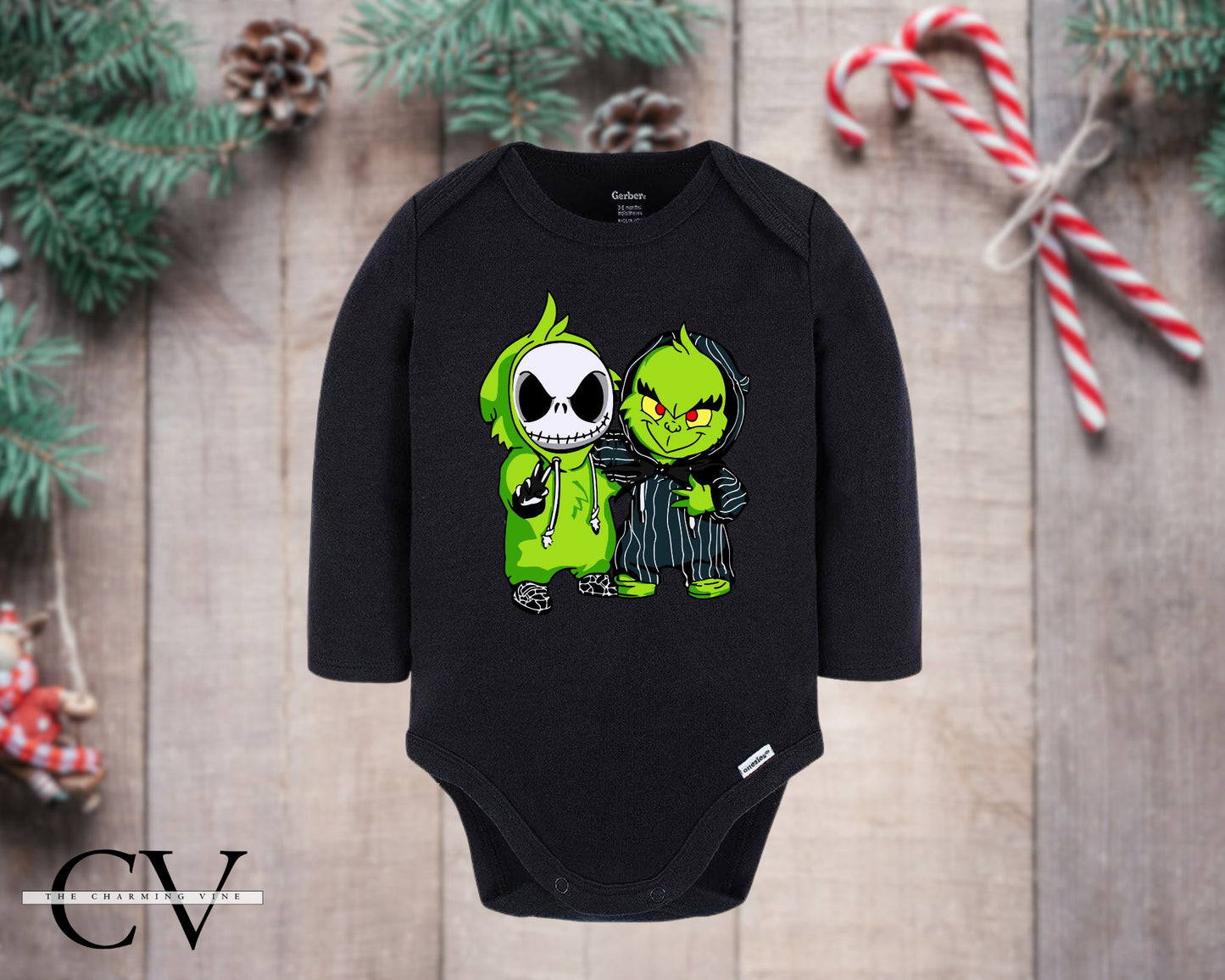 Jack & Grinch Best Friends Christmas Baby Onesie