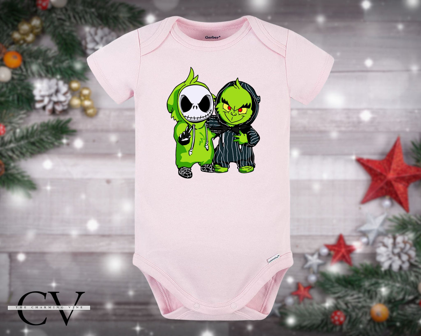 Jack & Grinch Best Friends Christmas Baby Onesie