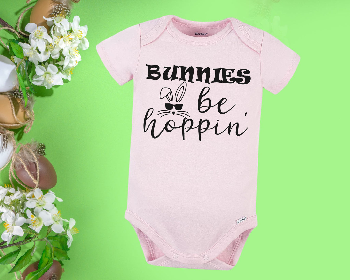 Bunnies Be Hoppin' Baby Onesie